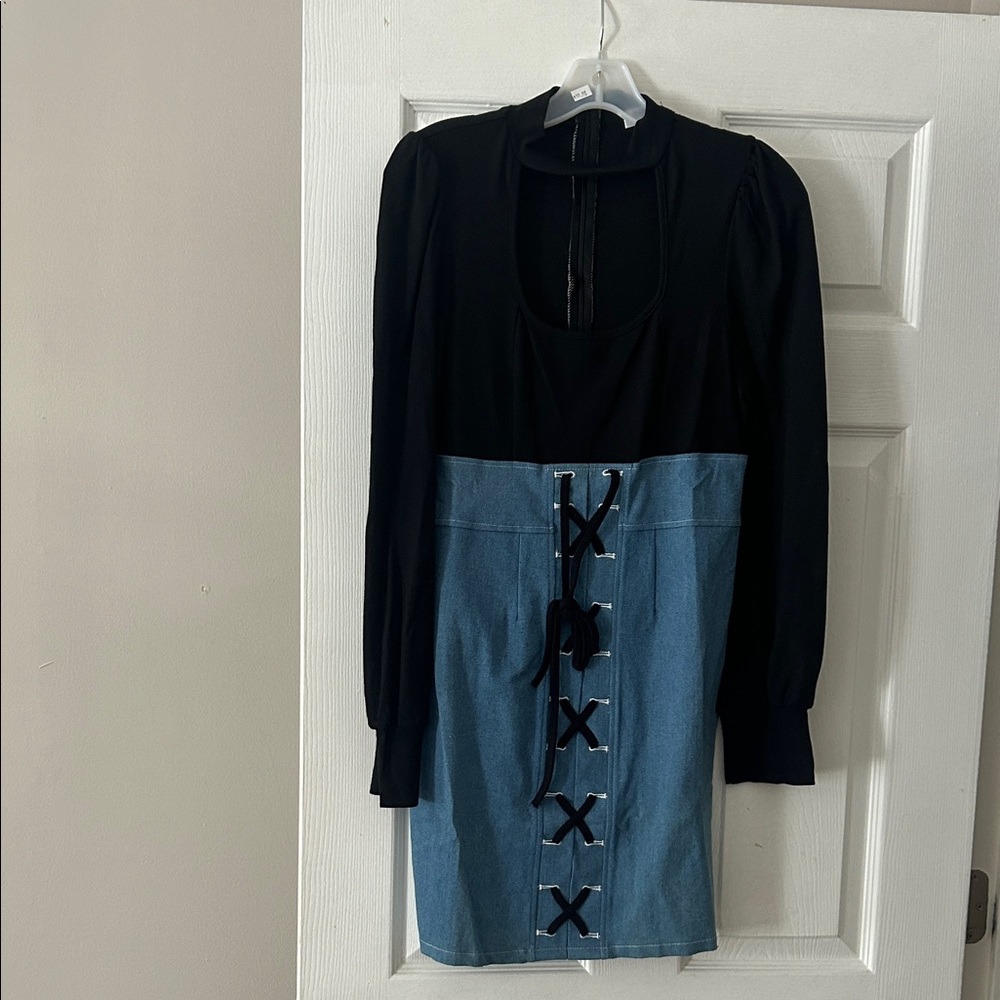 Stylish Black and Blue Dress